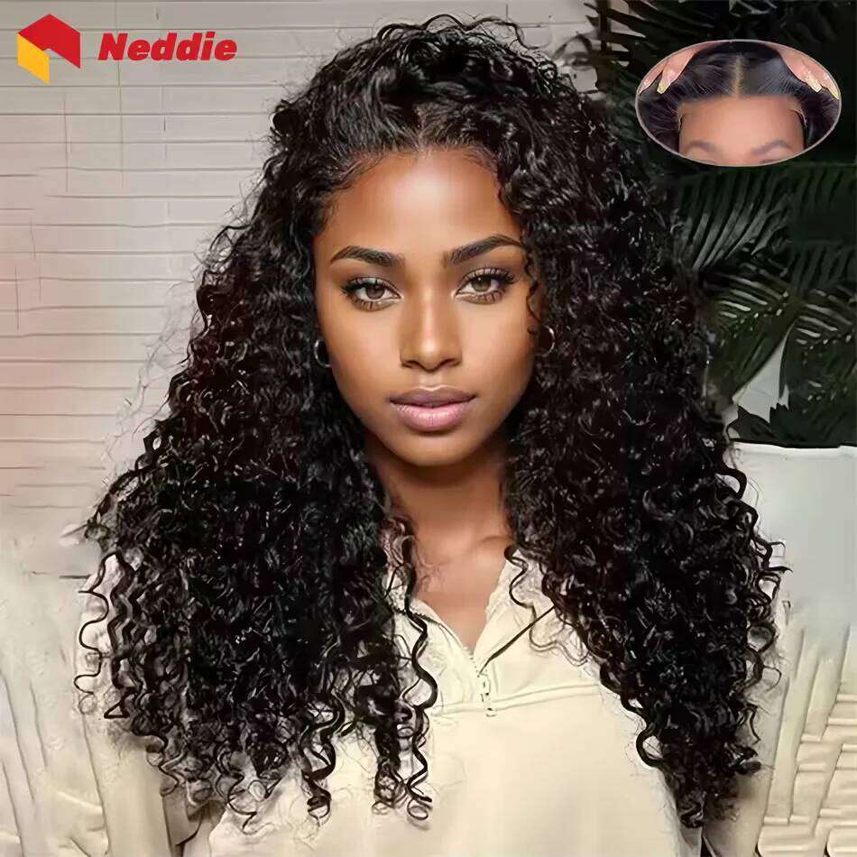 5x5 Frontal Curly Glueless Wigs Human Hair Ready to Wear Brazilian 30 32 Inch 4x4 Hd Lace Front Deep Wave Wig for Women