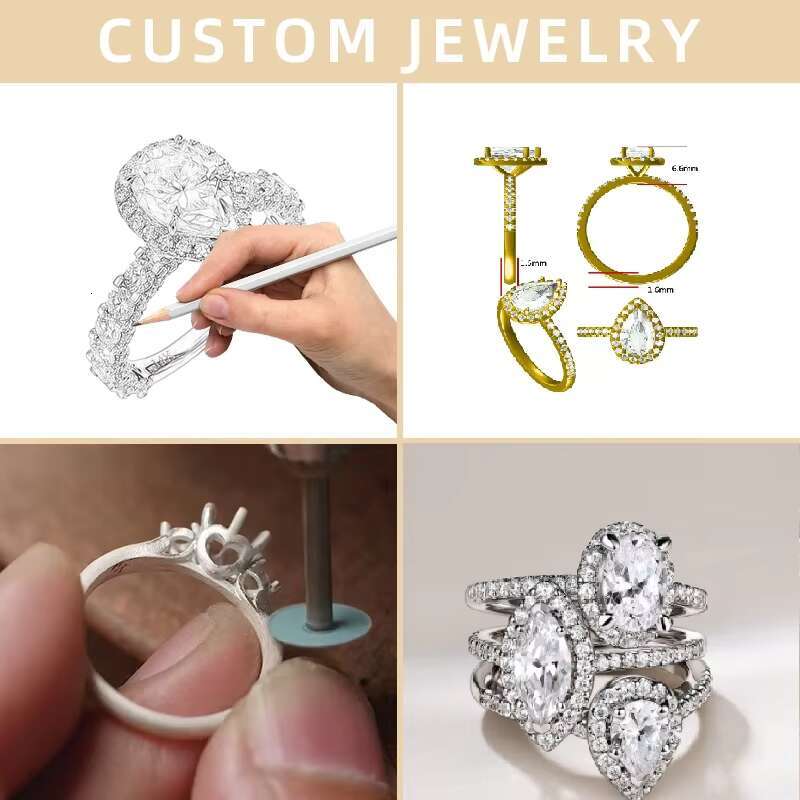 Classic Halo Moissanite Square Cushion Cut Engagement Ring Solid 14K White Gold Women D Color 1CT 2CT 3CT Gold Wedding Rings Set