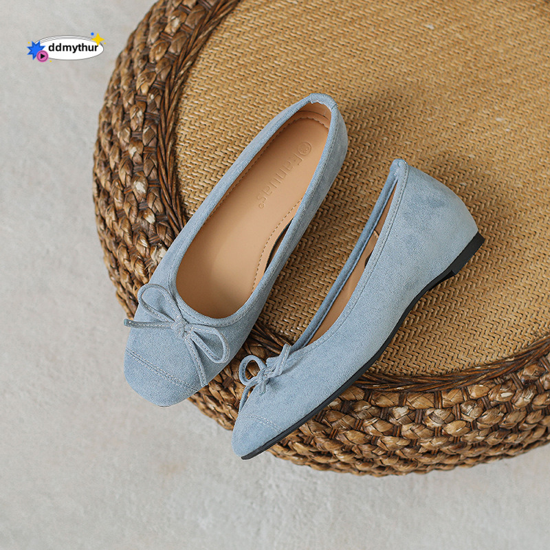 Fashion Flat Ballet Loafers 2025 Autumn New French Velvet Fairy Style Shallow Mouth Single Shoes for Women ddmythur