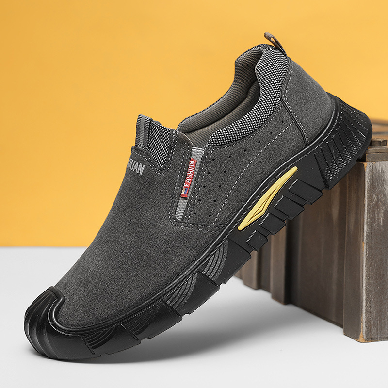 New Men S Autumn Labor Casual Shoes Protection Low Top Slip On Thick Soled Non Slip Work Tooling Trendy Fashion Casual Shoes Ddmysaturn