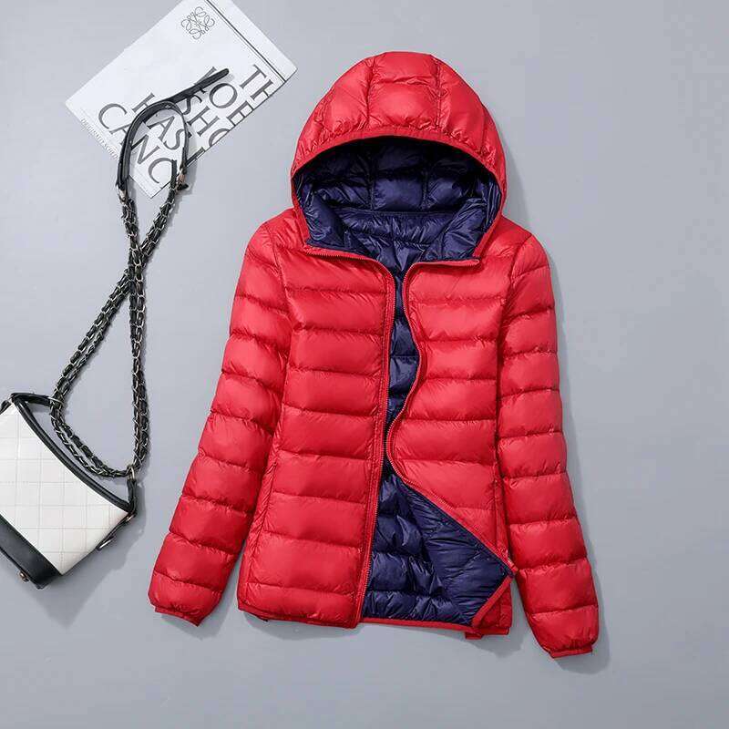 Autumn Ultra Light Coat Female Windbreaker Double Sided Women Winter Jackets White Duck Down Coats