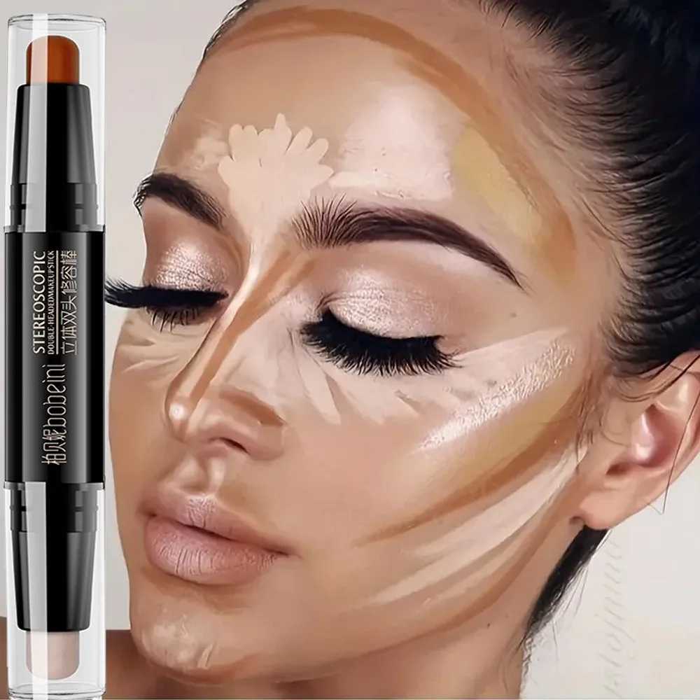 V Face Contouring Stick with Double-headed Concealer Highlighter for Three-dimensional High Nose Bridge Shadow 2 In 1 Cosmetics XJ250618