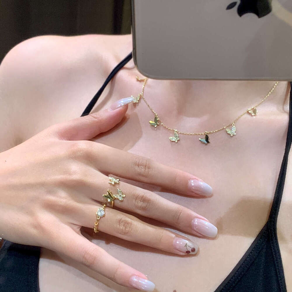 New Heart-Shaped White Zircon Great Wall Pattern Shiny Chain Adjustable Heart Ring Light Luxury Versatile Niche Design
