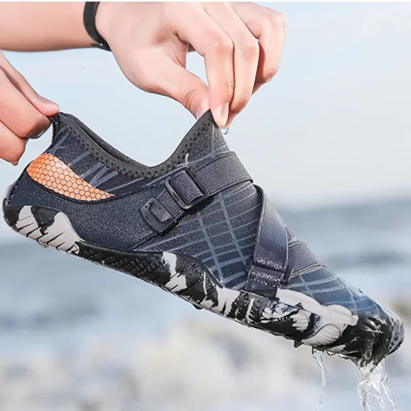 Elastic Men Women Seaside Surfing Aqua Shoe Quick-Dry Breathable Wading Shoe Antiskid Beach Barefoot Upstream Water Shoe Outdoor 250613