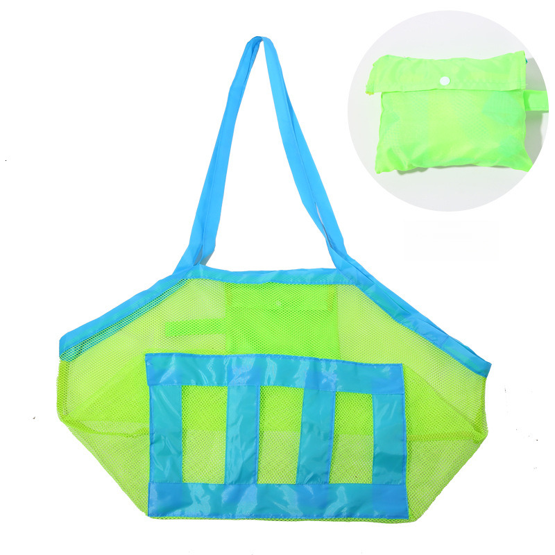 Large Outdoor Travel Folding Storage Tote Clothes Miscellaneous Toys Organizer Beach Mesh Bag