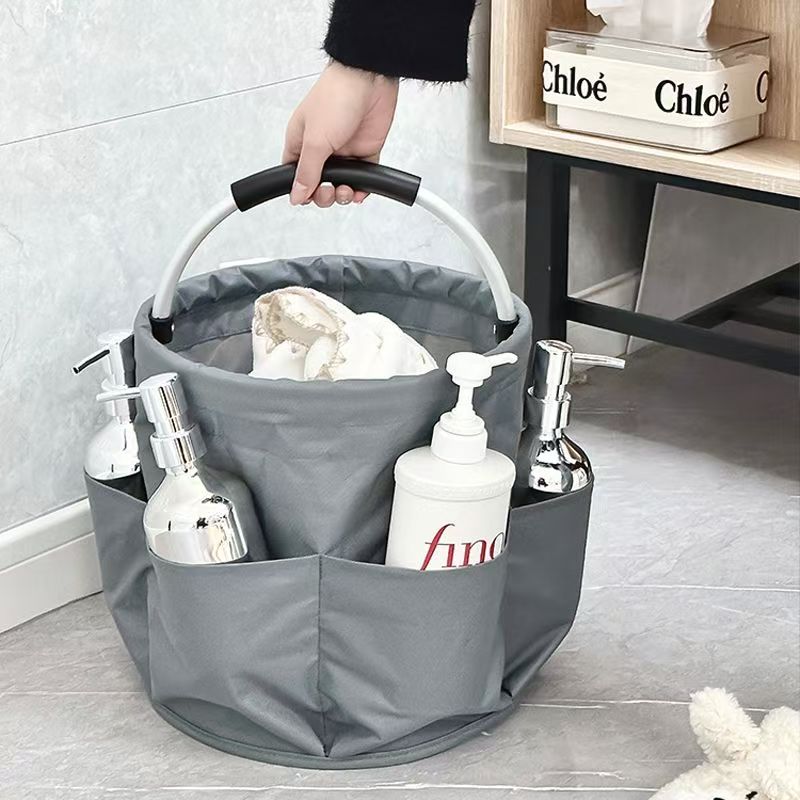 Foldable laundry basket three compartments waterproof storage basket household large dirty clothes basket in bathroom.