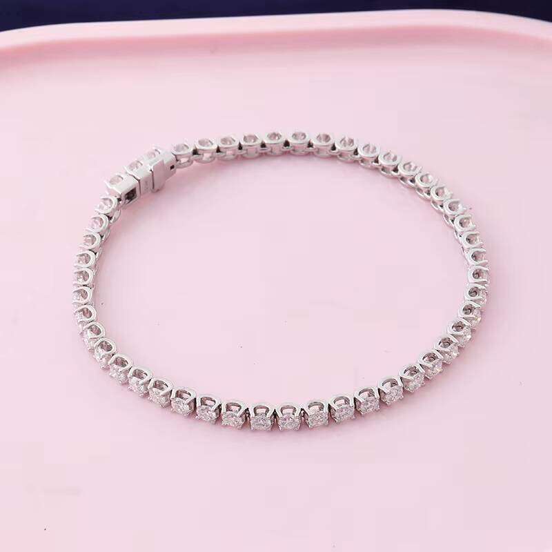 S Sier Bracelet 2mm DEF VVS Silicon Stone Hip-Hop Tennis Chain