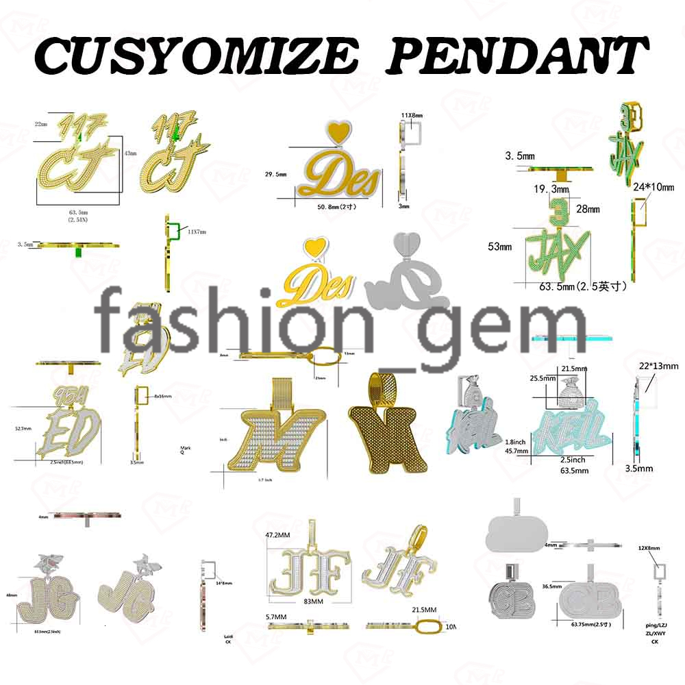 Fully Iced Out Moissanite Letter Pendant Custom Hiphop 925 Silver Pass Diamond Test Moissanite Pendant