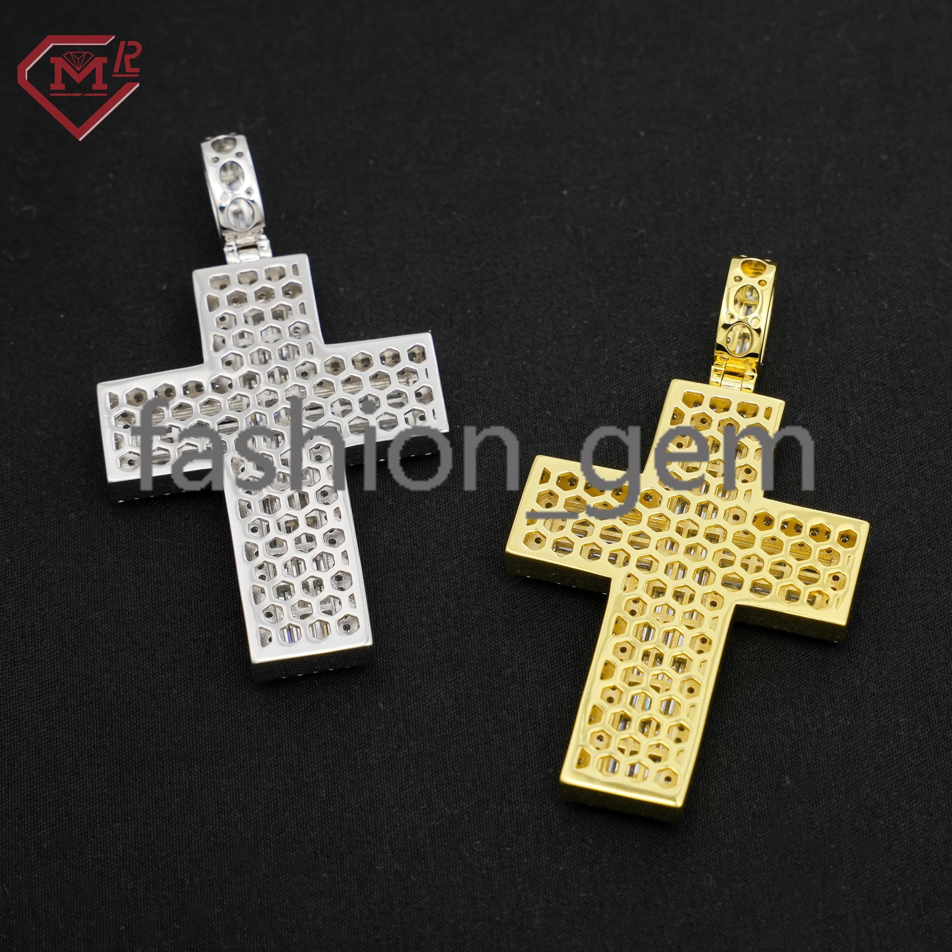 Pass Diamond Tester Moissanite Pendant Cross Baguette Hiphop S925 Custom Moissanite Pendant
