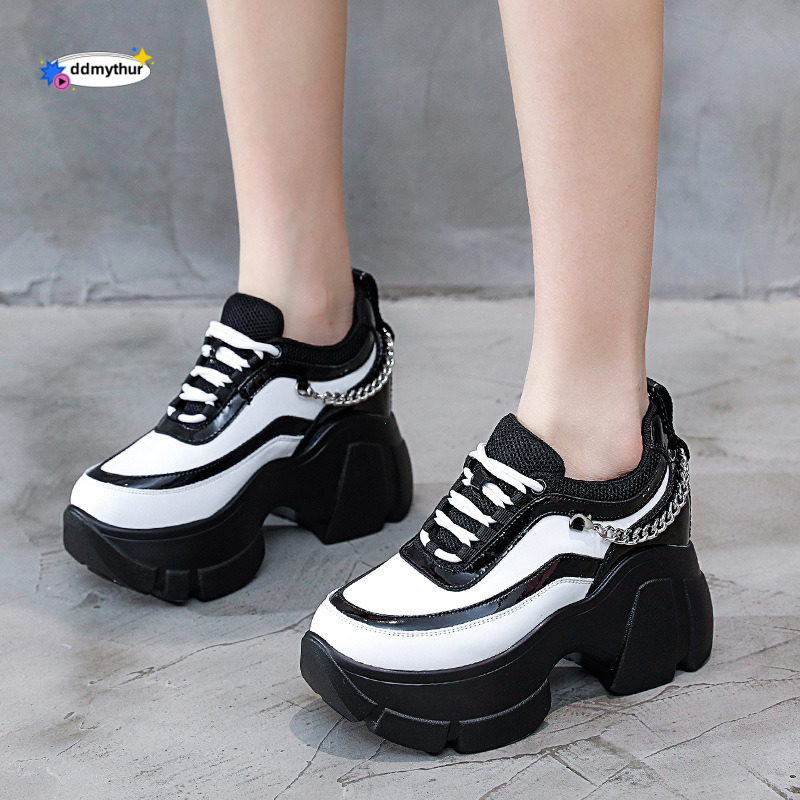 Women's Dad 8cm 2025 New Autumn Casual Thick Sole Height Increasing Shoes for Petite Women