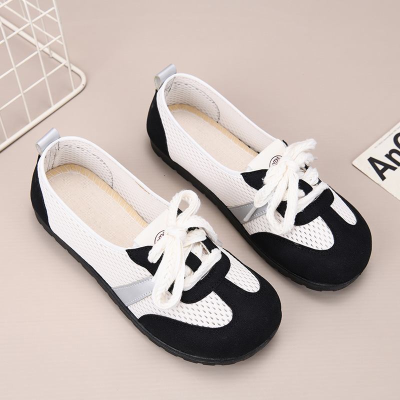 Summer Old Beijing Cloth for Women, Single Mesh Surface, Shallow Mouth, Agan Shoes, Comfortable and Versatile, Sports Mom German Training Shoes