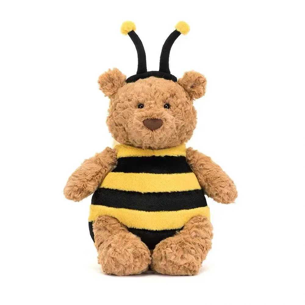 Squishy Teddy Bear Transform Into Bee Plush Doll Stuffed Toys For Children Huggable Sleep Pillow Lovely Christmas Birthday Gift W250618
