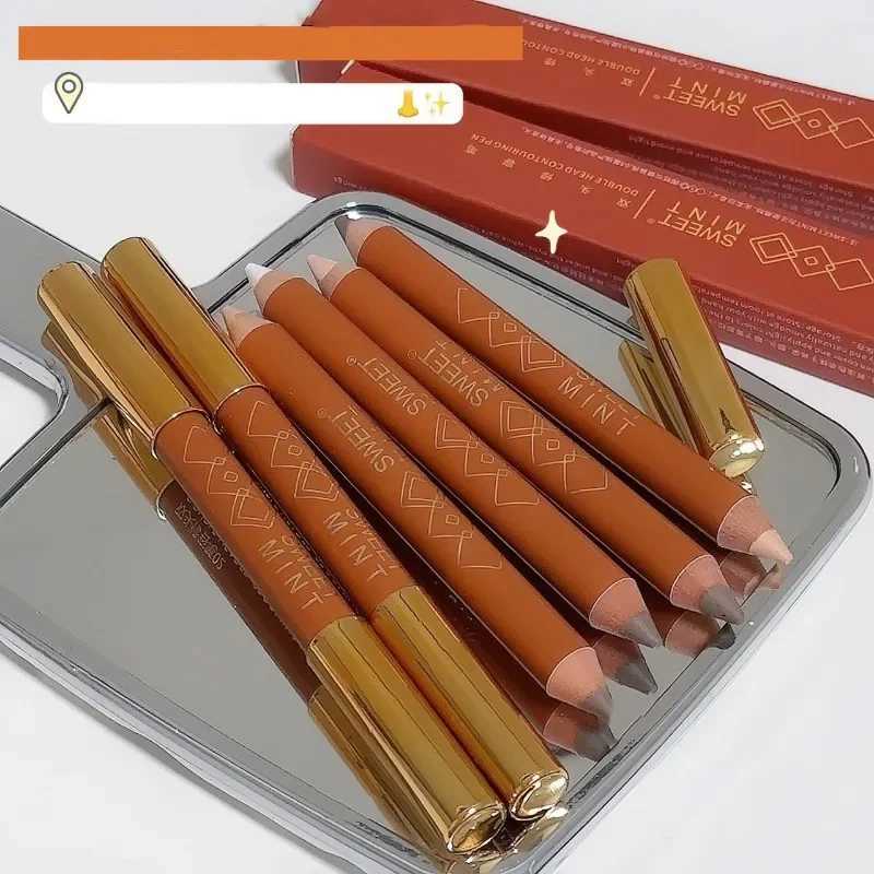 2 in 1 Face Contouring Stick Matte Highlighters Nose Shadow Cream Double-ended Facial Contour Stick Lasting Face Makeup Cosmetic XJ250618