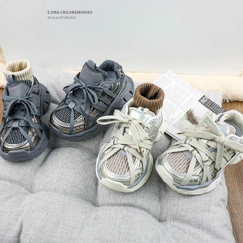 Childrens Basketball Shoes Mesh Fashion Girls Causal Sneakers Chunky Versatile Kids Non-slip Boys Running Sneakers Breathable Z250618