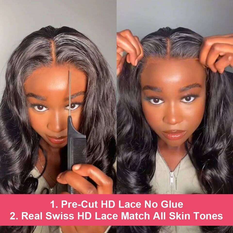 Easy and Go Body Wave 6x4 5x5 Closure Glueless Wig Human Hair Ready To Wear Cut Pre plucked 13x4 Lace Wigs