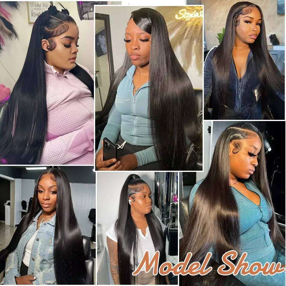 30 40 Inch Bone Straight 13x6 HD Transparent Frontal Human Hair 13x4 Lace Front Wig 5x5 Glueless Closure Wigs Ready To Go