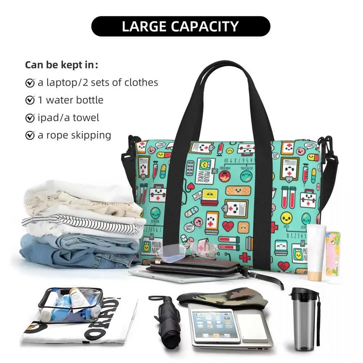 Custom Proud To Be A Nurse Grocery Shopping Tote Bag Women Big Capacity Health Care Nursing Gym Beach Travel Bags W250618