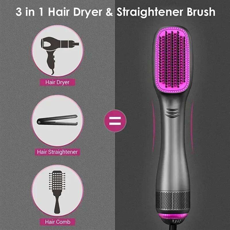 Dryer Brush 3 In 1 Hot-Air Brushes 1200 W Powerful Ceramic Tourmaline Ionic Straightener for All Hair Types electric