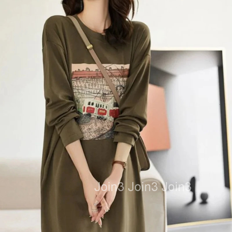 Black Midi Dresses for Women Cheap Casual Woman Long Sleeve Dress Harajuku On Promotion New Features of Full Aesthetic Loose In