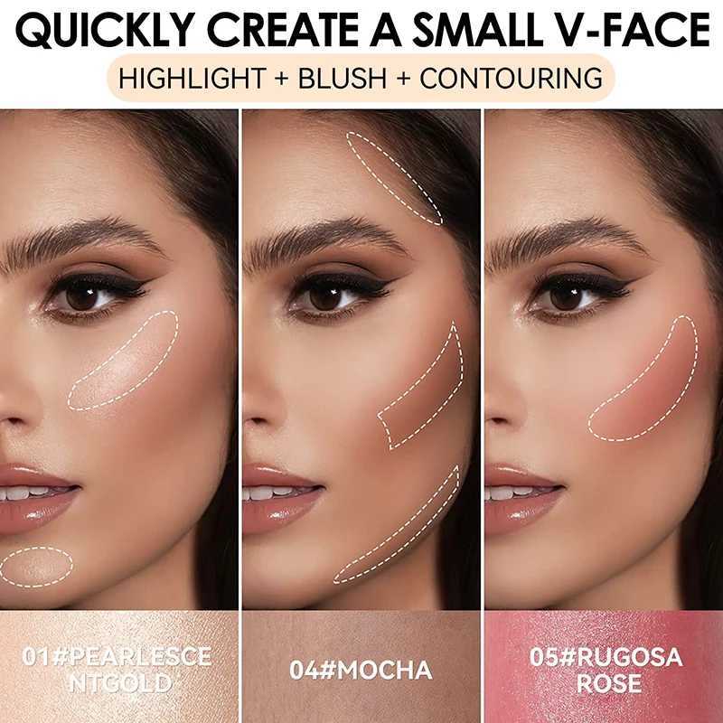 Face Pearl Stone Highlighter Stick Contour Shading Lasting Cheek Stereoscopic Brightening Skin Blush Illuminator Makeup Cosmetic XJ250618