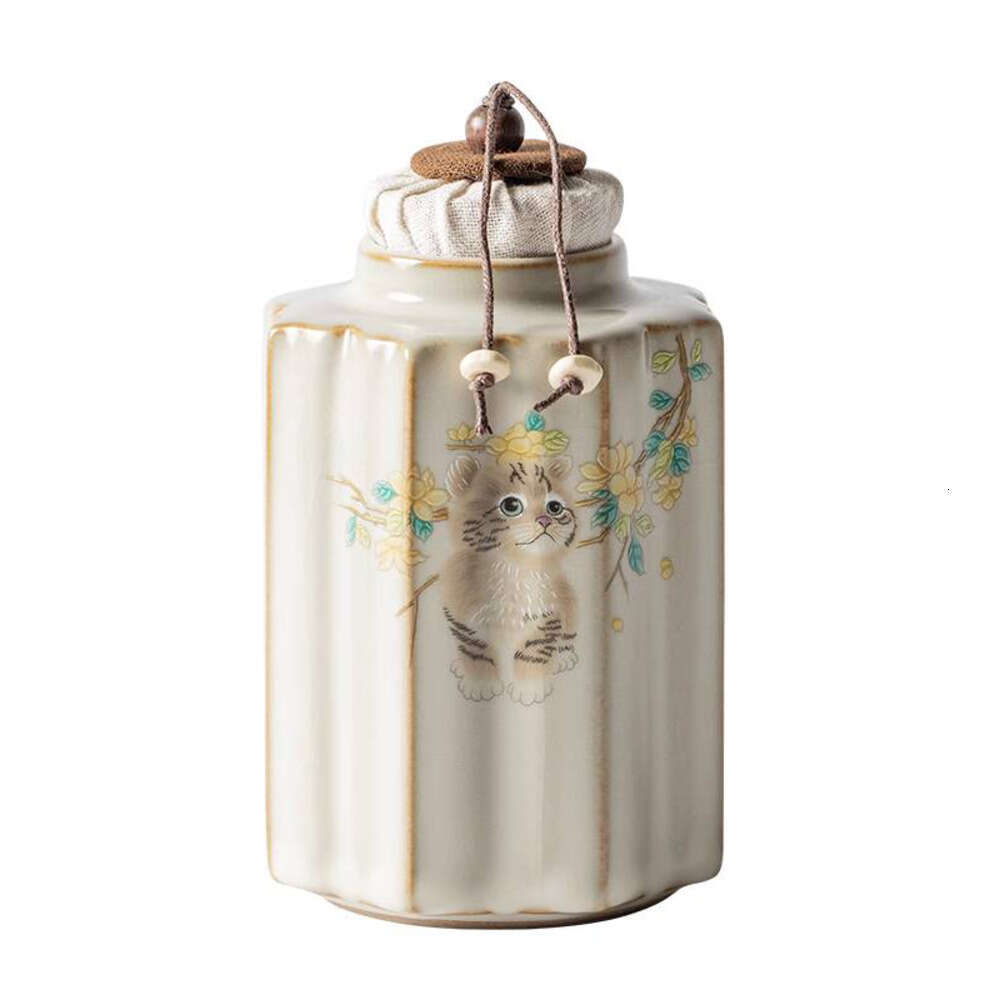 Medium Ceramic Pet Urn for Cats and Dogs - Moisture - Proof Sealed Storage