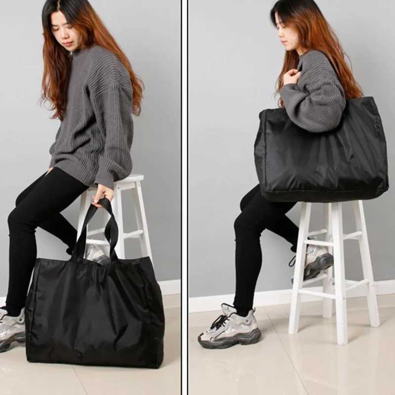 Shopping Bags Large Capacity Grocery Totes With Zipper Wable Reusable Simple Handbag Outdoor Heavy Duty New Fi Bag B250618