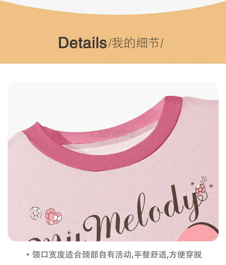 Sanrio Anime Sanrio Nightdress My Melody Kuromi Cinnamoroll Pajamas Cartoon Woman Pajamas Summer Girl Dress Parent-Child Home ClothesXJ250618XJ250618