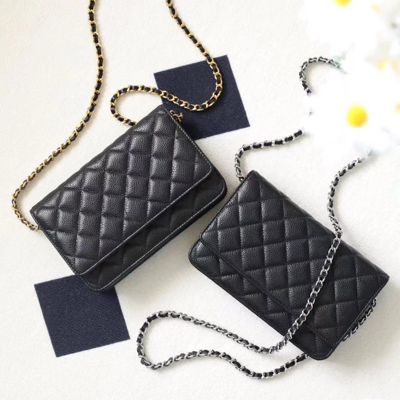 Designer bag caviar Lambskin Woccbag Women Grained Shiny Calfskin shoulder bag Crossbody bag luxurys Classic Hangbag Top Quality portable mini Purse