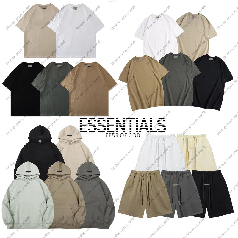 essantialss essentialsass shirt Essentials essential essencial Summer T-Shirt Short Sleeves Fog Coprint T Brown Cking Wood Grey Color Shirt Men Women Casual Wear