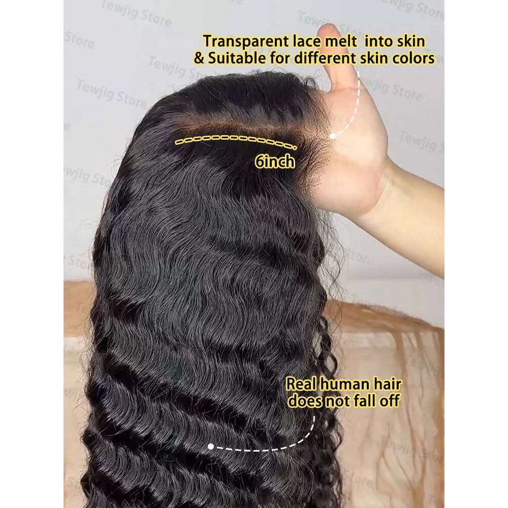 200% 30 40 Inch Deep Wave Frontal 13x4 13x6 HD Curly Lace Front Human Hair Wigs Brazilian 5x5 Glueless Closure Wig For Women