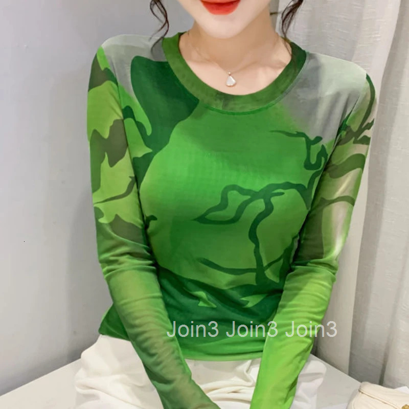 Woman T-shirt 2025 Mesh Skinny Tshirt Top for Women ClothingWith Print Original Fitted Simple Cheap Stylish Cool Beautiful Tee