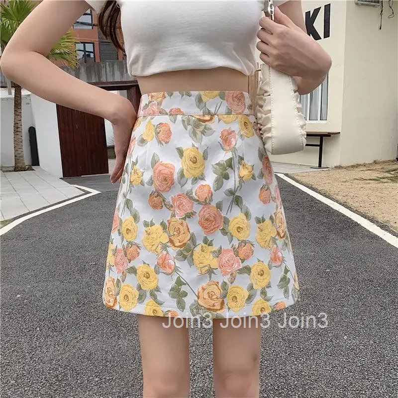 Mini Short Woman Skirt Zipper Tight High Waist Wrap Floral Premium Korean Style Luxury Elegant New in Cheap V Skirts for Women