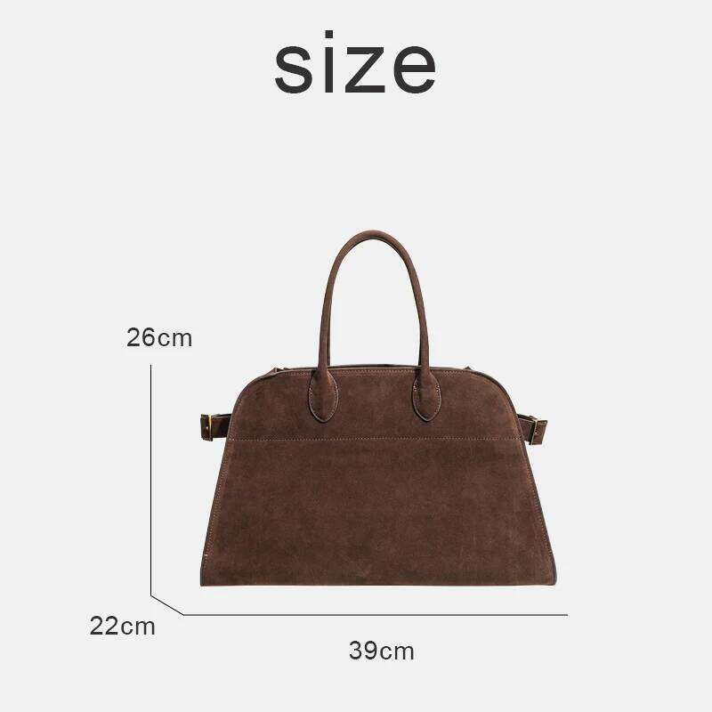 Vintage Faux Suede Tote Bag For Women Designer Handbags Purses 2024 New In PU Top Handle Large Capacity Underarm Shoulder