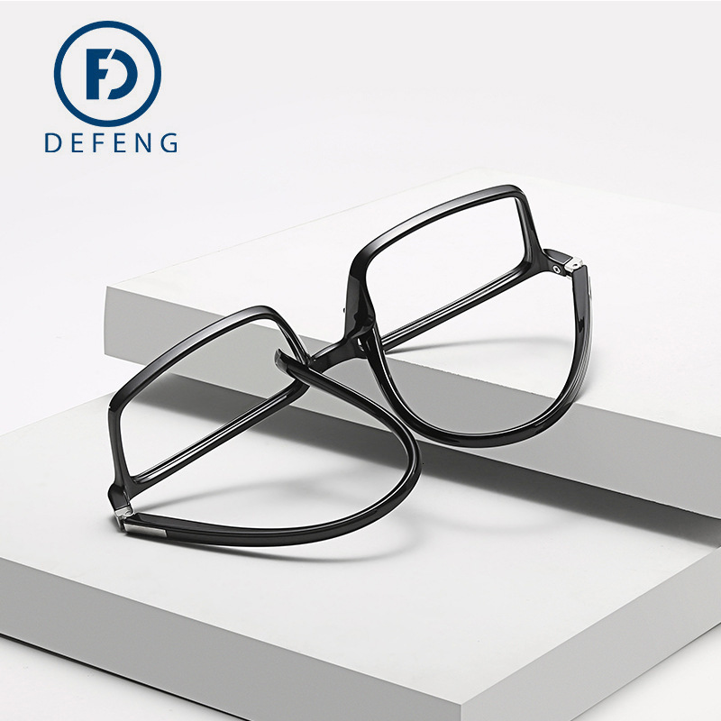 Defeng M6319 New Memory Lightweight TR90 Non-Prescription Glasses for Men Artistic Square Frame Prescription Glasses Frame for Women Business Style 23