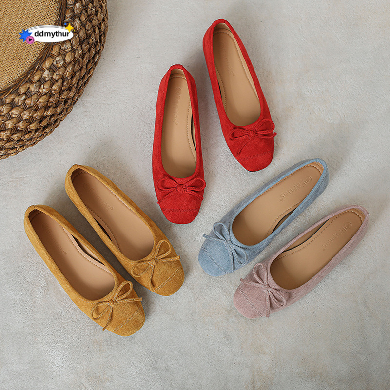 Fashion Flat Ballet Loafers 2025 Autumn New French Velvet Fairy Style Shallow Mouth Single Shoes for Women ddmythur