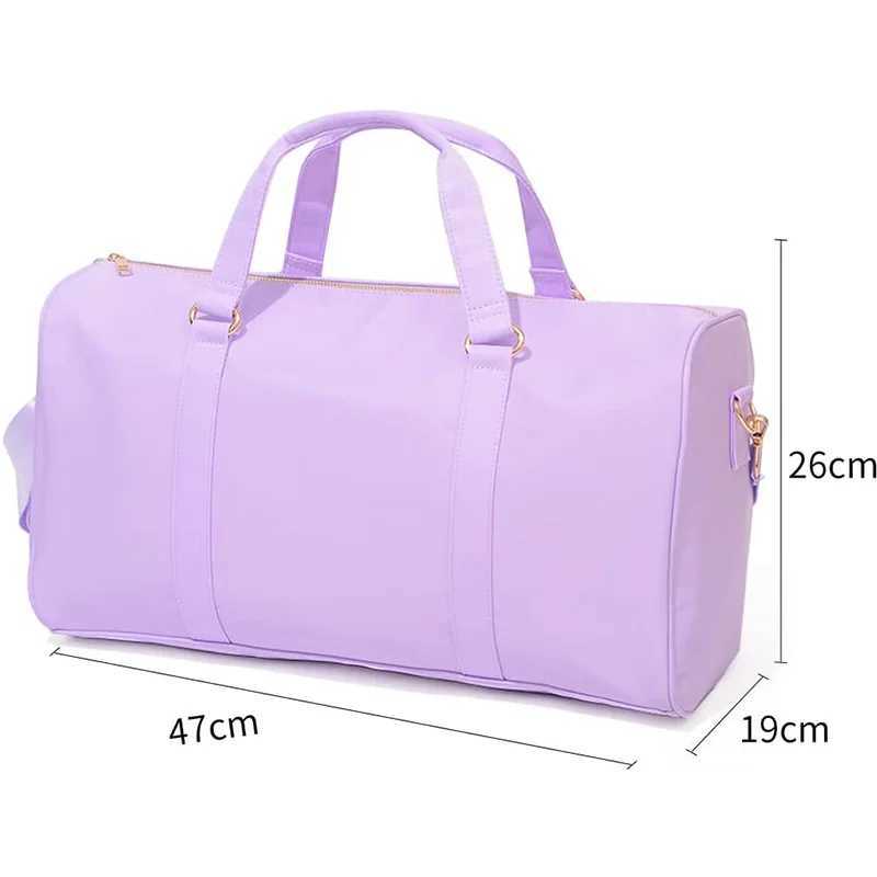 Foldable Large Capacity Duffle Bag Women Waterproof Overnight Organizer Travel Tote Bag Solid Portable Storage Luggage Handbag W250618