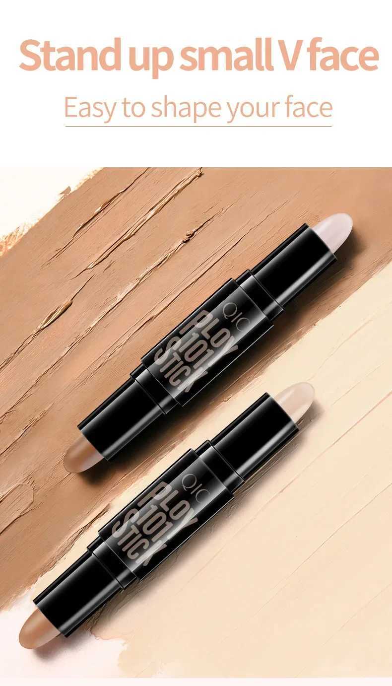 QIC Double-headed Concealer Stick Three-dimensional Repair Volume Brighten Face Highlight Concealer Pen Color Repair Makeup XJ250618