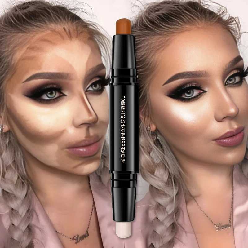 Double Head Highlight Pen High Quality Makeup Base Foundation Stick Contouring Stick for Three-dimensional Nose Bridge Shadow XJ250618