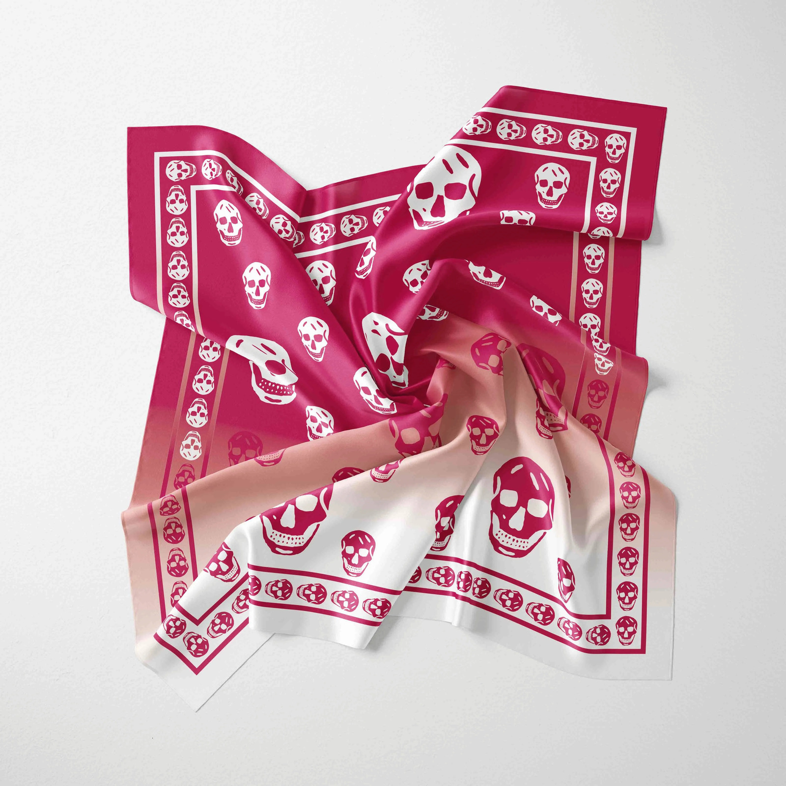 2025 70*70cm Silk Satin Hair Scarf Women Handkerchief Printed Female Square Head Bandana Neck Muffler Hijab Lady Girl 250617