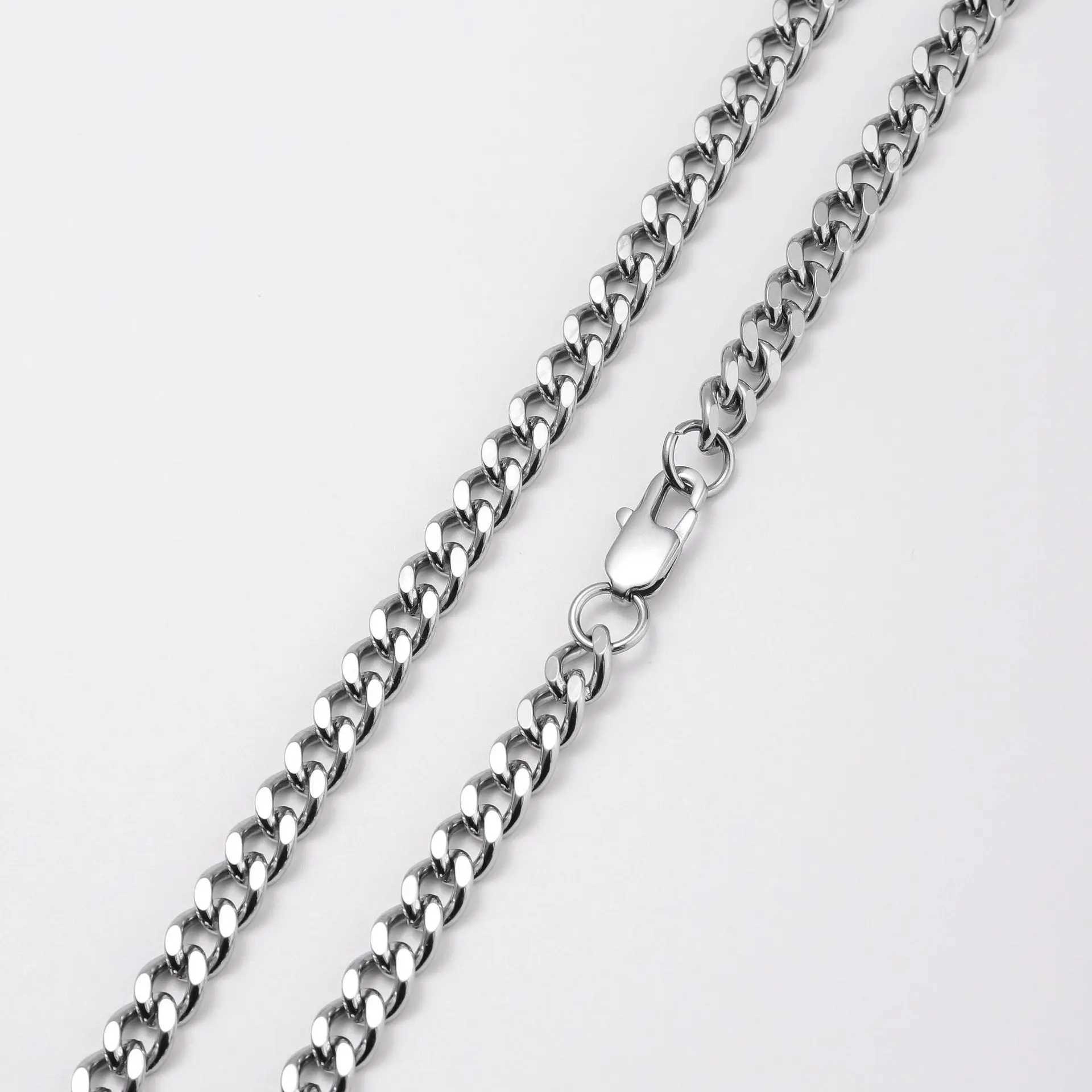 Basic Punk Stainless Steel 357mm Curb Cuban Necklaces For Men Women Black Gold Color Link Chain Chokers Solid Metal Jewelry W250618