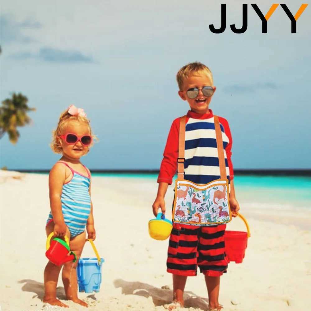 JJYY Foldable Beach Bag Beach Mesh Toy Storage Tote Kids Toy Storage Bag B250618