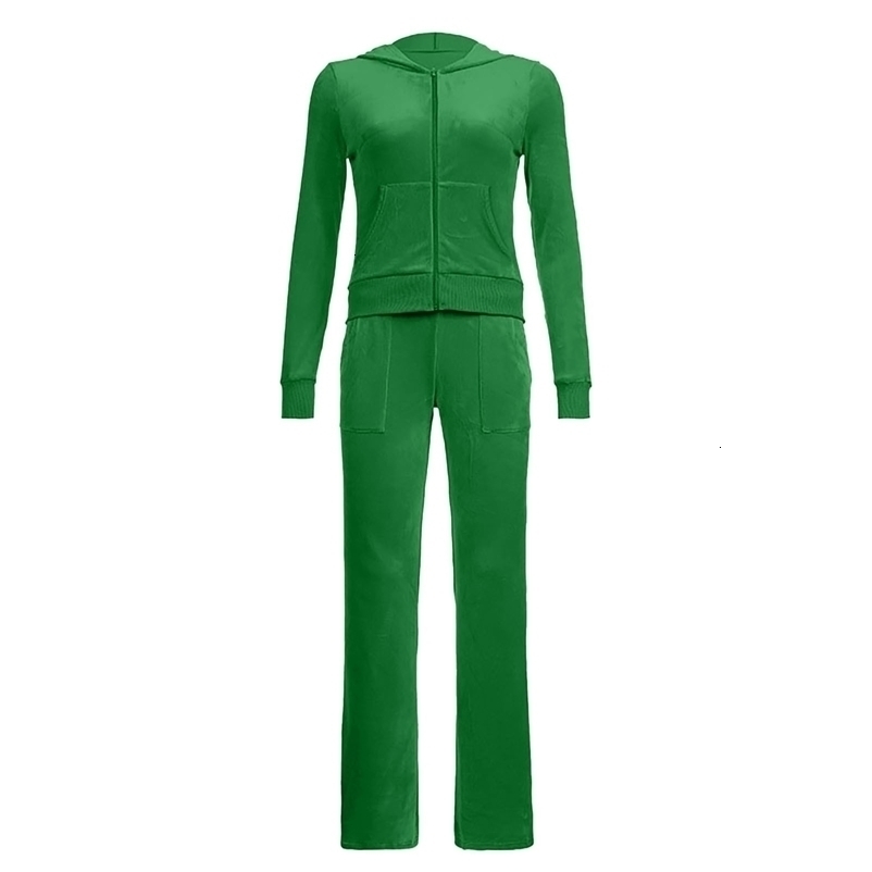 Women Velvet Jogging Suit Autumn Casual Velour Hoodie Cropped Top Jacket With Wide Leg Pants Tracksuits Womens Two Piece Set 250617