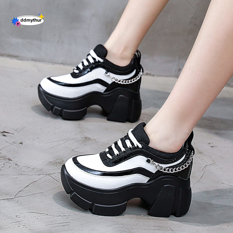 Women's Dad 8cm 2025 New Autumn Casual Thick Sole Height Increasing Shoes for Petite Women
