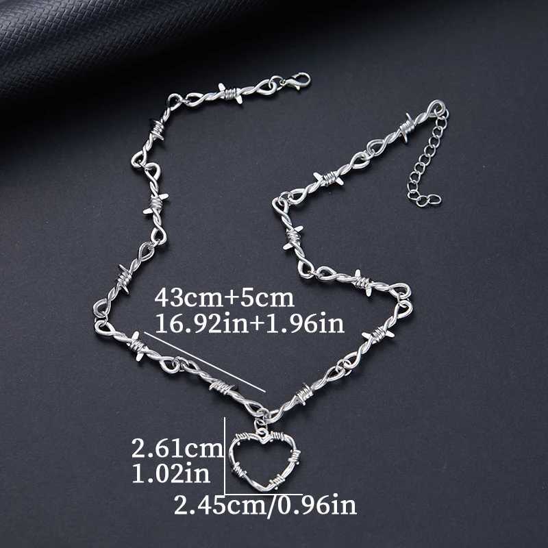 Personalized Punk Style Thorns Winding Love Pendant Necklace Ladies Fashion Trend Holiday Party Accessories Gifts W250618