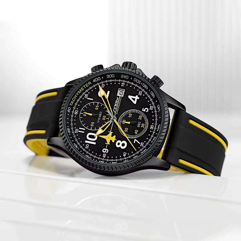 DHGadges Men Chronograph Sports Watch Waterproof Quartz Watch with Silicone Strap, Calendar Display Luminous Hands