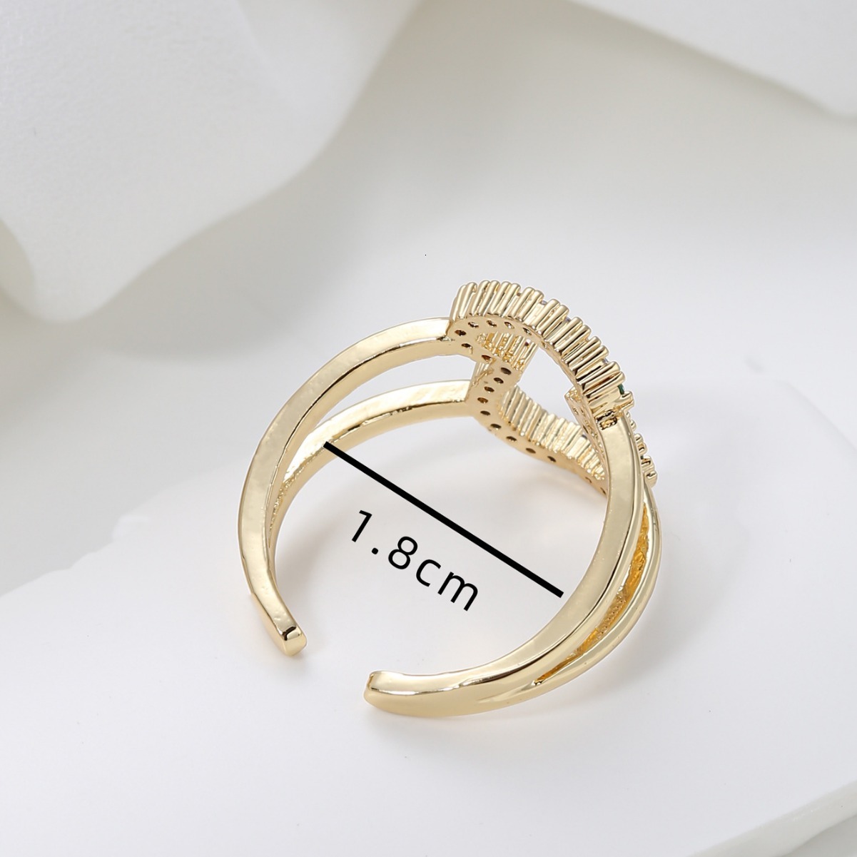 Hollow Out for Women Inlaid with Zircon and Colorful Diamonds Pastoral Style Internet Celebrity Light Luxury Fashion Ring Jewelry