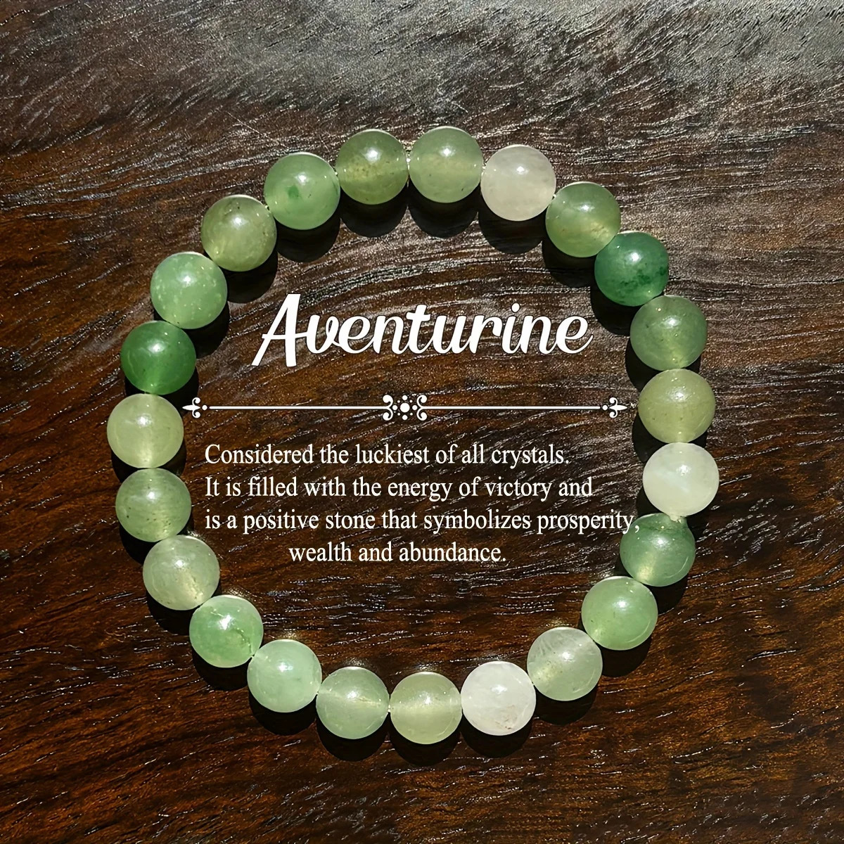 1pcNatural Stone Green Aventurine Beaded Bracelet for Men Women Positive Symbolizing Prosperity Wealth and Abundance Per 250613