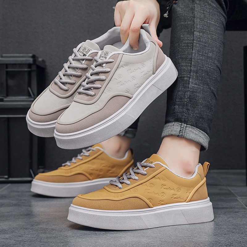 Designer shoes Autumn new men's casual sports shoes, low-top lace-up versatile thick-soled height-increasing men's shoes, trendy shoes free 