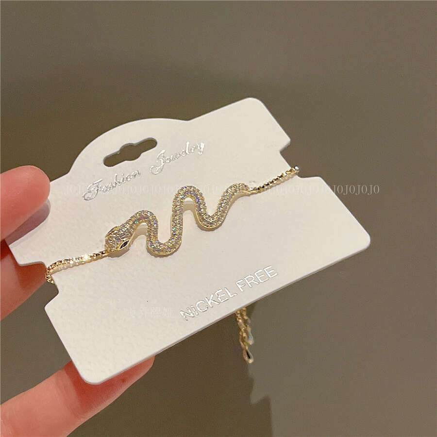 Elegant Socialite 2023 Micro-Inlaid Snake-Shaped New Niche Versatile Ins Style High-End Sense Jewelry Bracelet