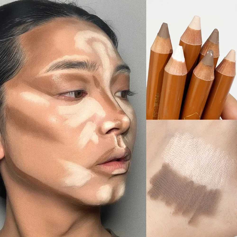 Double-ended Contouring Pen Nose Shadow Sculpting Face Brightening Corrector Natural 3D Highlighter Shading Stick Korean Makeup XJ250618